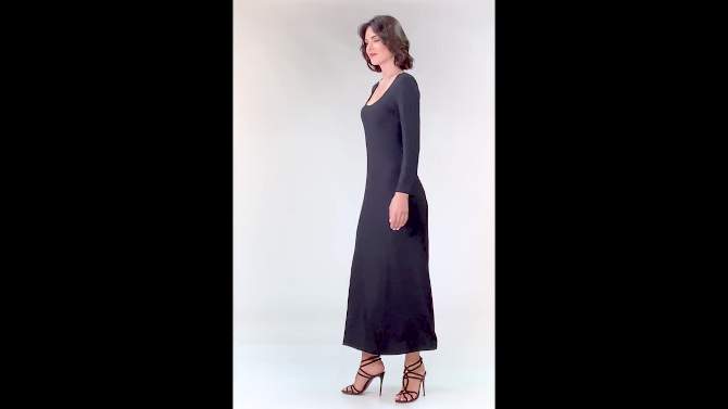 24seven Comfort Apparel Womens Long Sleeve Maxi Dress, 2 of 6, play video