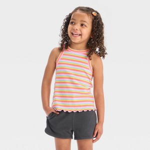 Toddler Girls' Striped Ribbed T-Shirt - Cat & Jack™ - 1 of 3