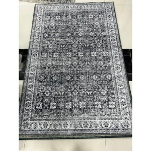 Green Floral Area Rug, Washable Non-Slip Classic Carpet for Living Room, Bedroom and Nursery - 1 of 4