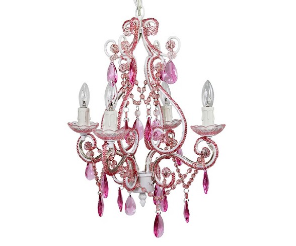 Tadpoles 4 Bulb Mini Chandelier - Pink