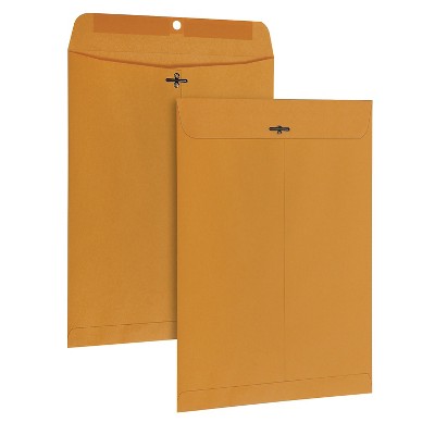 Quality Park Clasp Envelope 9 x 12 32lb Brown Kraft 100/Box 37790