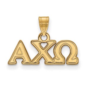 Black Bow Jewelry 14k Yellow Gold Plated Sterling Silver Alpha Chi Omega Greek Life Small Pendant - 1 of 3