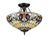 Chloe Lighting Serenity Tiffany-Style 2 Light Victorian Semi-Flush Ceiling Fixture 16" Shade - 2 of 2
