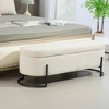 CAVINAS Storage Ottoman Bench with Black Metal Legs,Ottoman with Hidden Storage Space for Bedroom,Entryway,Pink/Orange/Emerald/Dark Gray/Beige - 4 of 4