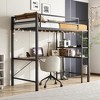 Twin Size Loft Bed with Charging Station, L Shaped Desk and Shelves - 2 of 4