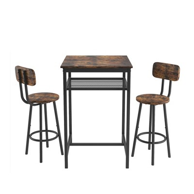 NicBex Dining Bar Table Set for 2 Modern 3 Piece Counter Height Table and 2 Bar Stools Set for Dining Room,Kitchen