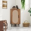 GlasFlength Decorative Storage Cabinets Corner Storage Cabinet Small Floor Corner Cabinet Freestanding Cabinet for Room, Brown, 15.75"*15.75"*39.37" - 2 of 4