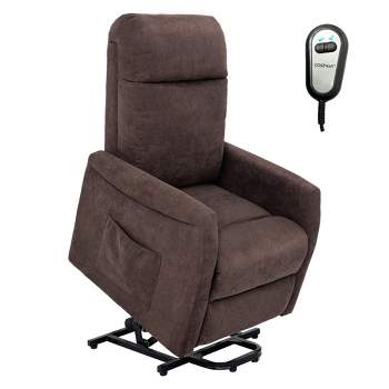 Costway Power Lift Recliner Chair for Elderly Living Room Chair w/ Remote Control Grey\Brown