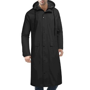 COOFANDY Men's Rain Jacket with Hood Waterproof Lightweight Active Long Raincoat - 1 of 4