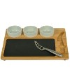 Picnic at Ascot Large Bamboo & Slate Charcuter Board with Cheese Knife & Ceramic Dip Bowls - 2 of 4