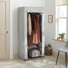 30" Double Rod Fabric Covered Wardrobe - Brightroom™: Closet Organizer, Shoe Storage, Steel Frame, 2 Shelves, Gray - 3 of 4