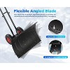 COZONY 30" Wheeled Snow Shovel, Heavy-Duty Carbon Steel Snow Pusher with 5-Position Adjustable Handle, Multi-Angle Blade & 10" Wheels for Driveway - 3 of 4
