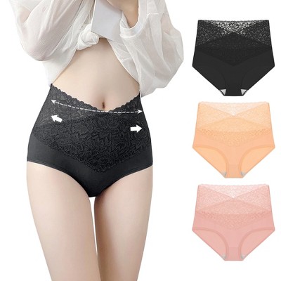 Plus Large Size XL-4XL Cotton Women's Underwear Panties Solid High Waist  Lace Briefs Breathable Seamless Soft Ladies Panties (Color : 1, Size : 3XL- Large) : : Clothing, Shoes & Accessories