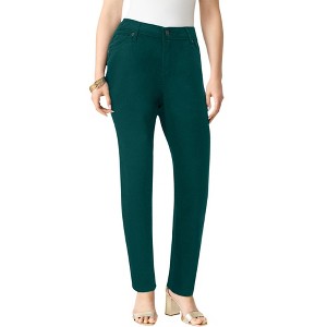 Roaman's Women's Plus Size Iconic Straight Leg Jean - 1 of 4
