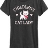 Women's - Instant Message - Childless Cat Lady Coquette Kitten Short Sleeve Graphic T-Shirt - 2 of 4