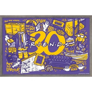 Trends International Friends 30th - Purple Framed Wall Poster Prints - 1 of 4