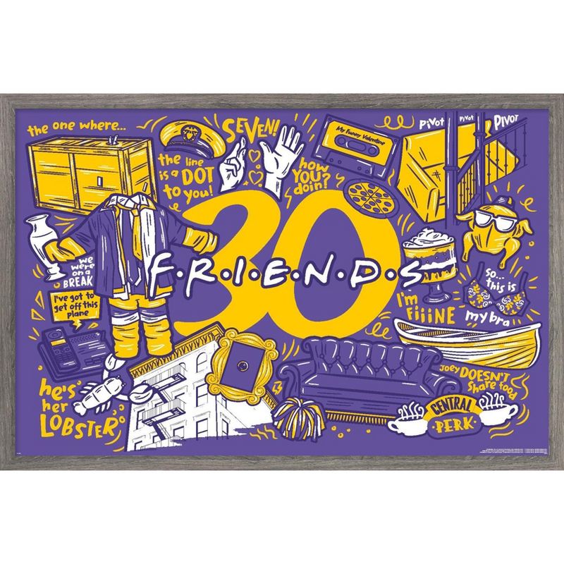 Trends International Friends 30th - Purple Framed Wall Poster Prints, 1 of 7
