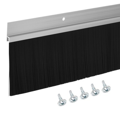 Unique Bargains Aluminum Nylon Door Brush Bottom Sweeps 35.46" x 4.25" Silver 1 Pc