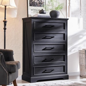 SinCiDo Farmhouse 46" High Dressing Table w/ 5 Drawers,Wide Metal Handles,Suitable for Bedroom,Living Room & Corridor Drawer Cabinets - 1 of 4