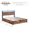 Bellemave Full Size Lift Up Storage Bed Frame with Charging Station,Heavy Duty Metal Lift Up Storage Bed Full Size, Brown - 2 of 4
