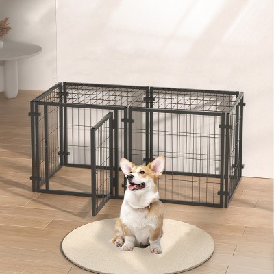 Dog Crate Kennel for Small Medium Large Dogs Indoor Outdoor Playpen Pet Cage with Door for Yard Travel or Home Use - LAOTIES