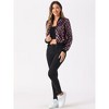INSPIRE CHIC Women's Sequin Long Sleeve Zipper Up Glitter Bomber Jacket - 3 of 4