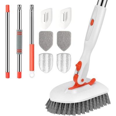 SetSail Floor Scrub Brush, 3-In-1 Tile Tub Floor Scrubber with 52-inch Adjustable Long Handle