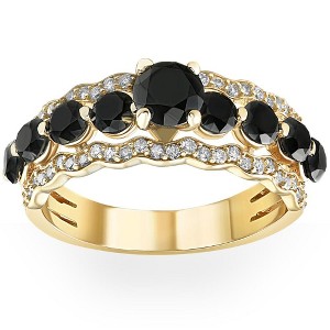 Pompeii3 2 3/4Ct Black Diamond Engagement Ring 14k Yellow Gold - 1 of 4
