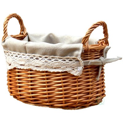 Vintiquewise Small Basket with Lace Trim