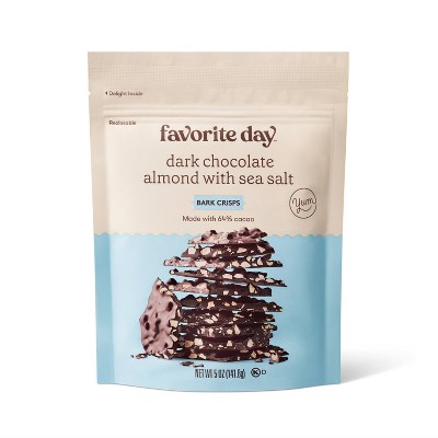 Dark Chocolate Almond with Sea Salt Bark Crisps - 5oz - Favorite Day™