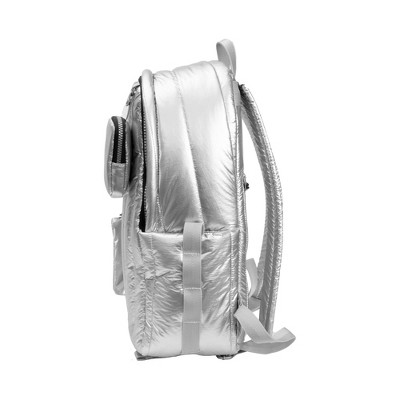 JOAN & DAVID Tubular Quilted Metallic Puffer Nylon 18-Inch Workbook Backpack 358-METALLIC CHOCO One Size — фото 2