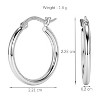925 Sterling Silver Earrings for Women, 20mm White Gold Hoops, Minimalist and Elegant Design, Fine Jewelry - 3 of 4