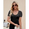 Women's Square Neck Mesh Panel Blouse Delicate Sheer Accent Top for Parties, Dates Everyday Elegance - 2 of 4