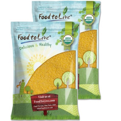 Organic Yellow Polenta - Non-GMO Yellow Corn Grits, Ground Cornmeal, Quick Cooking, Vegan, Kosher