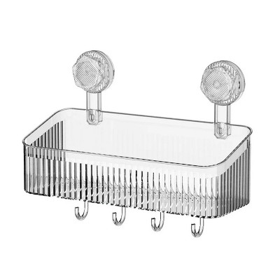 LunaLulinlk Suction Cup Shower Holder, Reusable Bathroom Shelf Holder with Suction Cup, Wall Mounted Shower Shelf Organizer