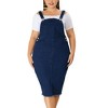Agnes Orinda Women's Plus Size Denim Back Vent Raw Hem Bodycon Dresses - 2 of 4