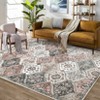 Washable Vintage Oriental Rug Non Slip Low Pile Rug Soft Throw Floor Cover Retro Foldable Indoor Carpet for Living Room Bedroom Playroom Nursery - 3 of 4