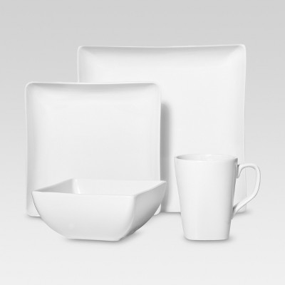 white square dinnerware set