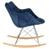 LeisureMod Willow Nursery Rocking Chair in Twill Fabric/Velvet Upholstery - Eiffel Ash Wood Base, Plus Comfort, Perfect for Nurseries - 4 of 4