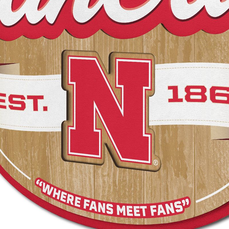NCAA Nebraska Cornhuskers Fan Cave Sign - 3D Multi-Layered Wall Display with Official Team Colors, 4 of 5