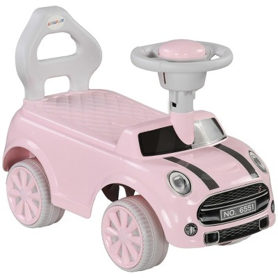 INFURNIC Baby Walkers Toddler Ride On Toy Foot to Floor Sliding Car with Horn Steering Wheel Anti Tip System, Pink, 20.9"*9.8"*13.8"