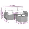 vidaXL 4 Piece Patio Sofa Set with Cushions Black Poly Rattan - 3 of 3
