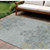 Gray Charcoal And Gold Floral Washable Indoor Outdoor Area Rug - 2 of 4