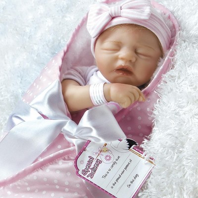 Paradise Galleries Reborn Baby Doll in Silicone Vinyl, 17.5 inch Sleeping Newborn Girl Baby Bundles: I Love Naps, 7-Piece Ensemble