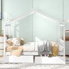 NicBex Full Size Platform Bed Modern House-Shaped Pine Bed Frame with 2 Drawers, Headboard and Footboard for Bedroom, No Box Spring Required, White - 2 of 4