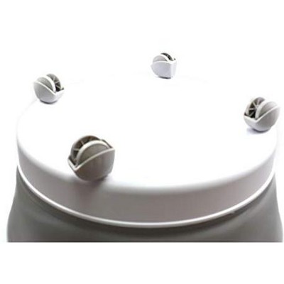 Collapsible Round Gray and Blue Plastic Laundry Basket with Wheels