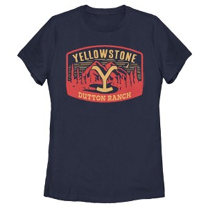Women's Yellowstone Large Dutton Ranch Brand Mountain Scenery T-Shirt - 1 of 4