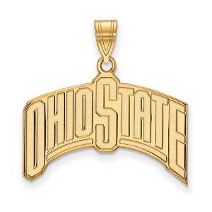 Black Bow Jewelry 10k Yellow Gold Ohio State Buckeyes NCAA Extra Large Pendant - 1 of 3