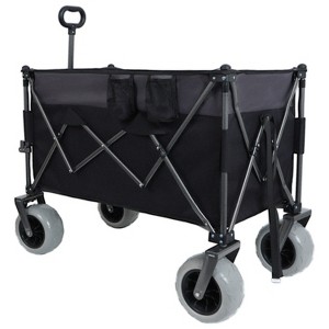9" x 4" All-Terrain Balloon Wheels! 300L XL Heavy-Duty Folding Wagon Cart Black/Gray - 1 of 4