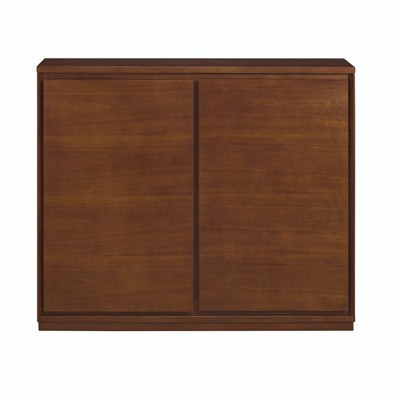 Lirago 39"W x9.25"D x32.63"H Walnut Sideboard with 2 Outlet Holes Kitchen Storage Cabinet with Doors